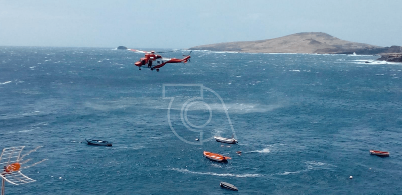 Imagen del helicóptero del GES sobrevolando Tufia este jueves / TA